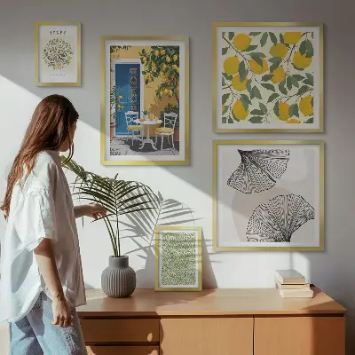 Galeria de quadros para parede com motivos de plantas elegantes