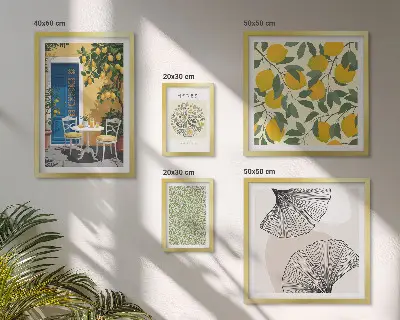 Galeria de quadros para parede com motivos de plantas elegantes
