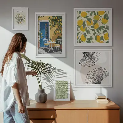 Galeria de quadros para parede com motivos de plantas elegantes