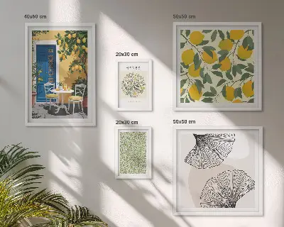 Galeria de quadros para parede com motivos de plantas elegantes
