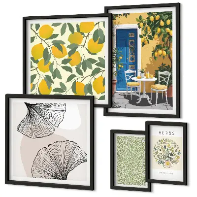 Galeria de quadros para parede com motivos de plantas elegantes