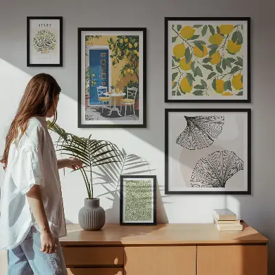 Galeria de quadros para parede com motivos de plantas elegantes