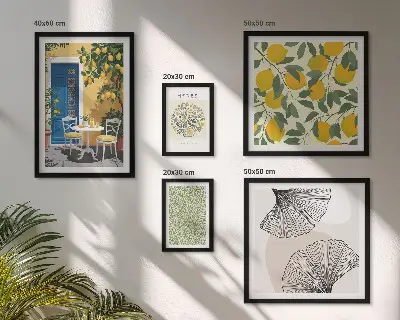 Galeria de quadros para parede com motivos de plantas elegantes