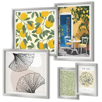 Galeria de quadros para parede com motivos de plantas elegantes