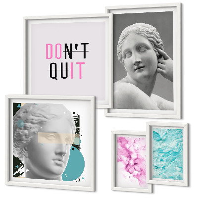 Conjunto de 5 quadros com moldura Decorações modernas clássicas e elegantes