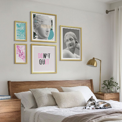 Conjunto de 5 quadros com moldura Decorações modernas clássicas e elegantes