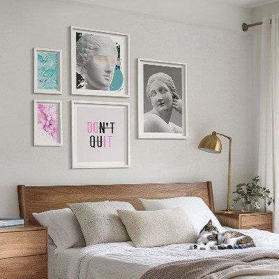 Conjunto de 5 quadros com moldura Decorações modernas clássicas e elegantes