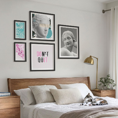 Conjunto de 5 quadros com moldura Decorações modernas clássicas e elegantes