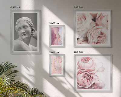 Conjunto de 5 quadros decorativos esculturas florais clássicas