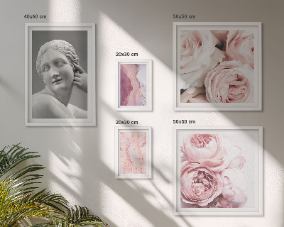 Conjunto de 5 quadros decorativos esculturas florais clássicas