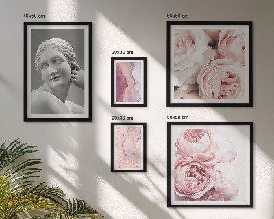 Conjunto de 5 quadros decorativos esculturas florais clássicas