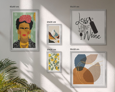 Conjunto de 5 quadros decorativos Retratos abstratos em estilo boho
