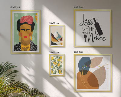 Conjunto de 5 quadros decorativos Retratos abstratos em estilo boho