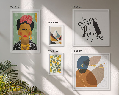 Conjunto de 5 quadros decorativos Retratos abstratos em estilo boho