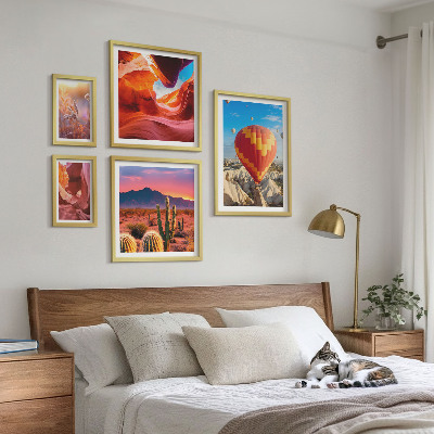 Conjunto de 5 quadros decorativos balões do deserto