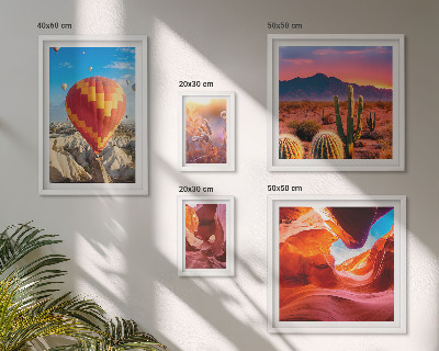 Conjunto de 5 quadros decorativos balões do deserto