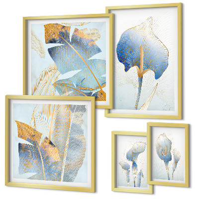 Parede galeria de quadros Flores elegantes e natureza delicada