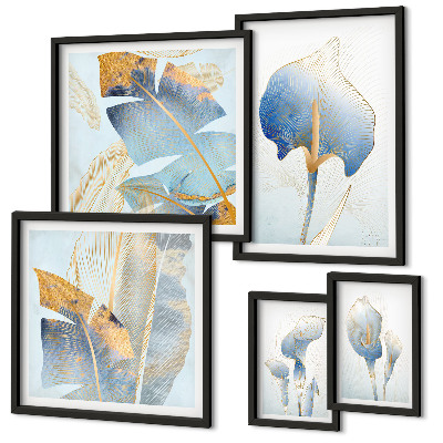 Parede galeria de quadros Flores elegantes e natureza delicada