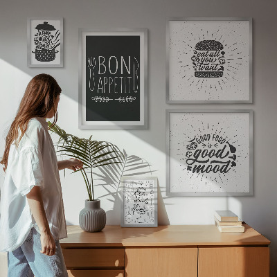 Conjunto de 5 quadros decorativos Inspirações culinárias para a cozinha