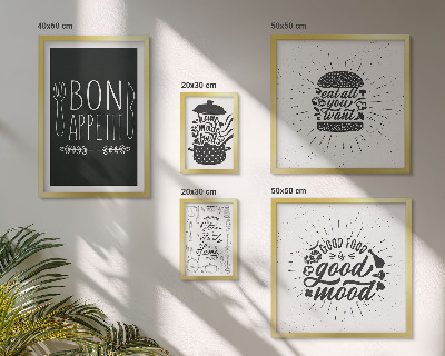 Conjunto de 5 quadros decorativos Inspirações culinárias para a cozinha
