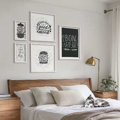 Conjunto de 5 quadros decorativos Inspirações culinárias para a cozinha