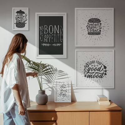 Conjunto de 5 quadros decorativos Inspirações culinárias para a cozinha