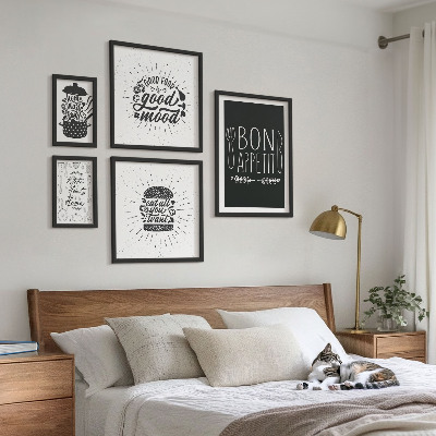 Conjunto de 5 quadros decorativos Inspirações culinárias para a cozinha