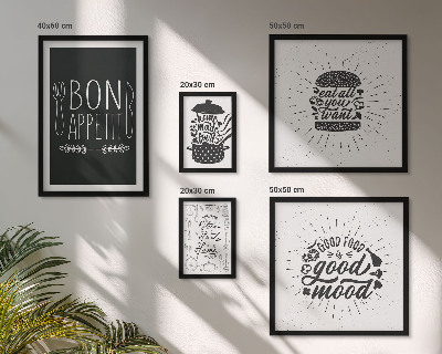 Conjunto de 5 quadros decorativos Inspirações culinárias para a cozinha