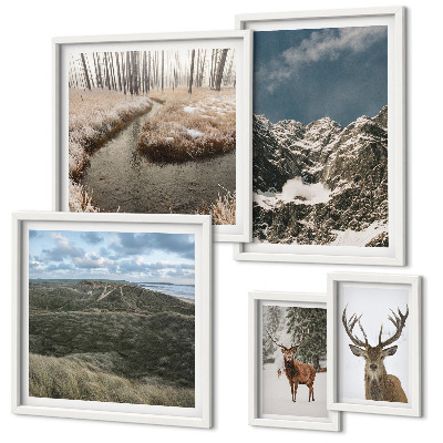Parede galeria de quadros natureza selvagem montanhas majestosas
