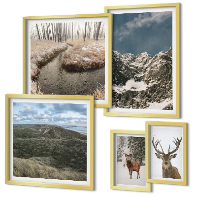 Parede galeria de quadros natureza selvagem montanhas majestosas
