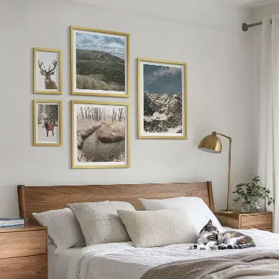 Galeria de quadros de parede paisagem de natureza selvagem com montanhas majestosas