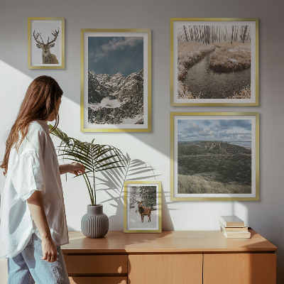 Parede galeria de quadros natureza selvagem montanhas majestosas