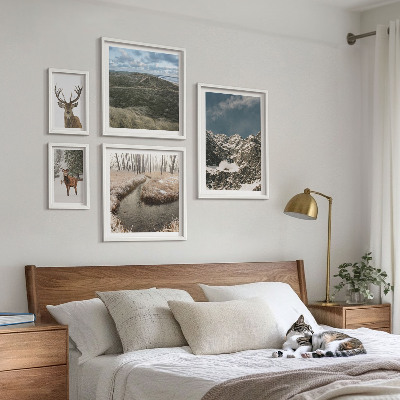 Parede galeria de quadros natureza selvagem montanhas majestosas
