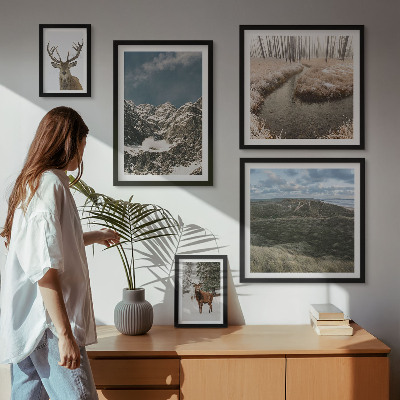 Parede galeria de quadros natureza selvagem montanhas majestosas
