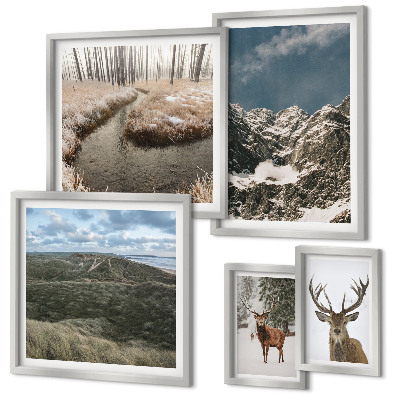 Parede galeria de quadros natureza selvagem montanhas majestosas