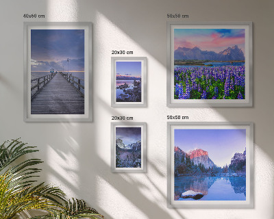 Conjunto de 5 quadros decorativos Paisagens de montanha e litoral