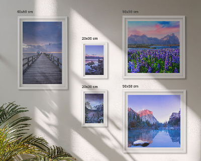 Conjunto de 5 quadros decorativos Paisagens de montanha e litoral