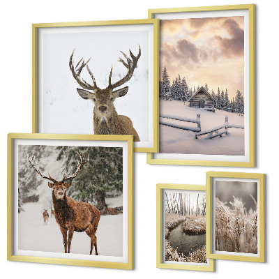 Parede galeria de quadros Paisagens de inverno com veados