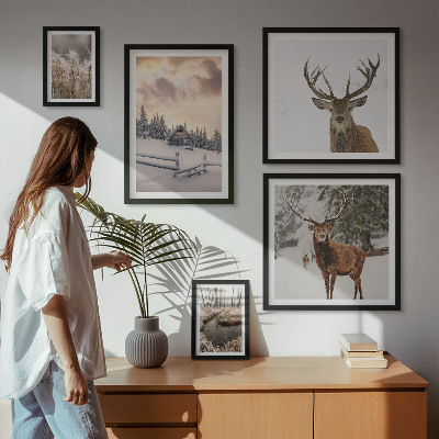 Parede galeria de quadros Paisagens de inverno com veados