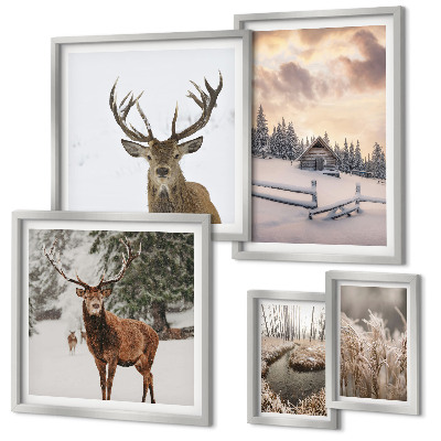 Parede galeria de quadros Paisagens de inverno com veados