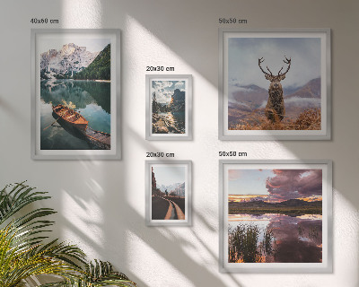 Conjunto de 5 quadros com moldura Paisagens, montanhas, lagos, natureza
