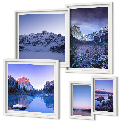 Galeria de parede paisagens de montanhas, lagos e florestas