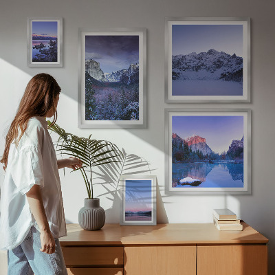 Galeria de parede paisagens de montanhas, lagos e florestas