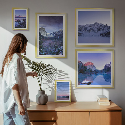 Galeria de parede paisagens de montanhas, lagos e florestas