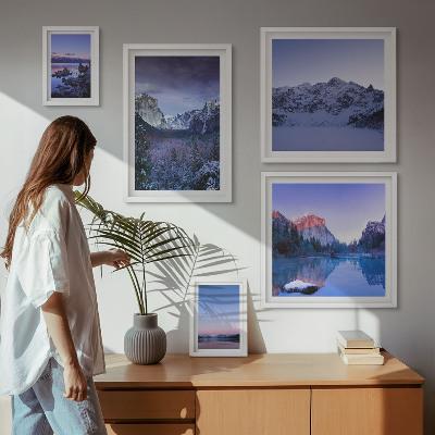 Galeria de parede paisagens de montanhas, lagos e florestas
