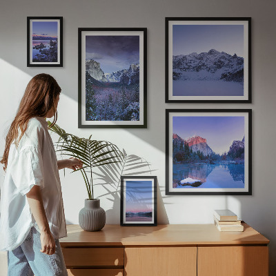 Galeria de parede paisagens de montanhas, lagos e florestas