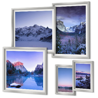 Galeria de parede paisagens de montanhas, lagos e florestas
