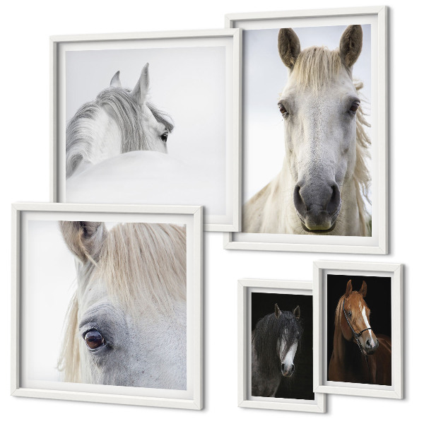 Parede galeria de quadros Retratos de cavalos em estilos artísticos