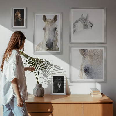 Parede galeria de quadros Retratos de cavalos em estilos artísticos