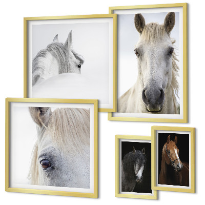 Parede galeria de quadros Retratos de cavalos em estilos artísticos